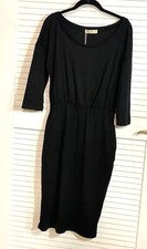 Vestido Moyabo Negro Talla Mediana Lápiz Mujer Manga 3/4 Nuevo con Etiquetas Bolsillos Elásticos