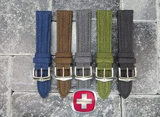 Nueva correa de nailon del ejército suizo de 20 mm resistente al agua forro de goma suave correa de reloj I