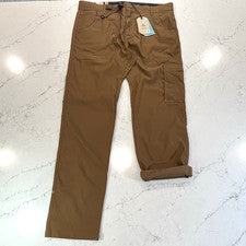 Prana NUEVO Pantalón Elástico Zion II Para Hombres 38 x34 Marrón Sepia Calce Ajustado Senderismo Aire Libre