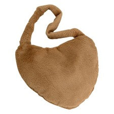 Mujeres Cartera Forma de Corazón Bandolera Portátil Felpa Bolso de Hombro Decorativo