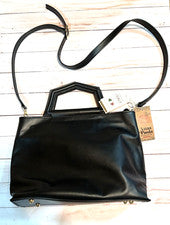 Cartera de mujer ANNA PAOLA NUEVA CON ETIQUETAS de cuero negro Carlotta hecha en Italia