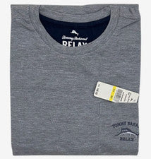 $48 TOMMY BAHAMA Bordado Logo GRIS Calce Relajado Manga Corta Bolsillo Camiseta