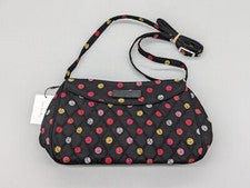 Bolso de Mano Bandolera Vera Bradley Negro Habana Lunares Logo Acolchado Cremallera