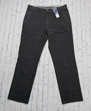 Pantalones Chinos CUTTER & BUCK Calce Clásico Estilo Ramita BCB00026 Negros PARA HOMBRES TALLA 40X34