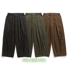 Pantalones cargo de trabajo 100 % algodón estilo japonés para hombre pantalones rectos sueltos informales