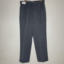 Pantalones plisados Roundtree & Yorke grises de fácil cuidado para hombre talla 34wX30L precio de venta sugerido por el 