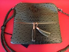Bolso de mano para mujer DELUXITY Los Angeles verde con dorado