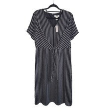 Nuevo con etiquetas Nuevo Vestido Christopher & Banks Para Mujer Negro Blanco Rayas Talla 14 Precio de venta sugerido po