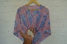Vestido corto caftán estampado a mano 100 % algodón puro 100 % SIN TARIFAS SK-36