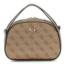 GUESS Coleen Logo Top Zip Crossbody Umhängetasche Tasche Latte Logo hellbraun