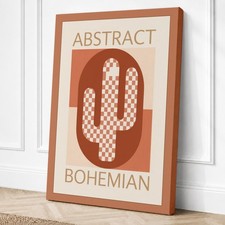 Impresión en lienzo geométrica abstracto de cactus bohemio arte de pared decoración del hogar