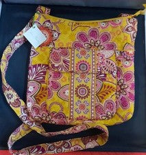 Bolso Bandolera Vera Bradley Hipster Vintage - Patrón Dorado Bali (NUEVO CON ETIQUETAS)