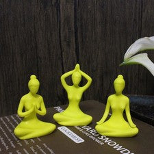 5 piezas decoraciones de figuras de meditación yoga sala de estar dormitorio para escritorio en el hogar