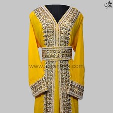 D10 Elegante Farasha Étnico Abaya Marroquí Kaftan Boda Árabe Atuendo