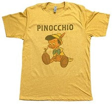 Camiseta Personaje Ficticio Pinocho Re Vintage Diseño Gráfico Estilo Suave