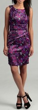 NUEVO Vestido para mujer London Times estampado floral plisado tono magenta talla: 6