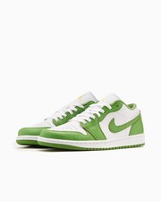 Nike Zapatos Hombre Air Jordan 1 Low Chlorophyll HF4823-100 Cuero Verde Nuevo 52,5