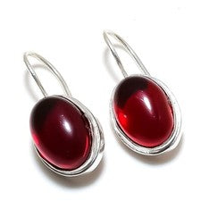 Piedra preciosa de cornalina roja 925 joyería pendiente tamaño 1,20"