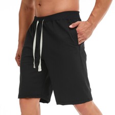 Pantalones Cortos Sólidos Bolsillos Deportes Verano Playa Caliente Pantalones Pantalones Para Hombre Cintura Elástica