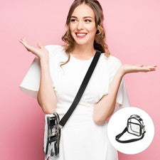 Bolso de Hombro Pequeño para Mujer Bandolera Transparente Cartera de PVC Transparente