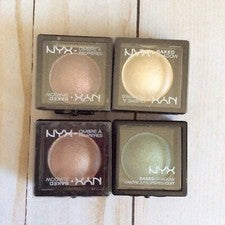 NYX Belleza LOTE 4 PIEZAS 4 Sombras de Ojos MAQUILLAJE COSMÉTICOS Tormenta de Nieve Rebel Posh