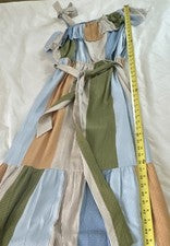 LC Lauren Conrad Mujer S Multicolor Rayas Un Hombro Volantes Midi Solero