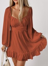 Vestido de invitada de boda Acelitt Primavera Moda 2025 para mujer cuello cuadrado largo...