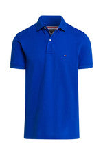 Moda Hombre TOMMY HILFIGER Polo Polo Camisa Azul Rey T. XL NUEVO