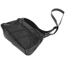 Bandolera sintética negra de moda con práctico diseño de múltiples bolsillos