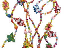 NUEVO 1 x Juego de Pulsera Collar Mariposa Madera Multicolor Cuentas Niños