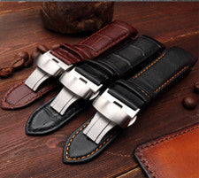 Correa de reloj de cuero con extremo curvo para correa de reloj Tissot T035 negra o marrón NUEVA