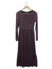 Vestido de mujer AJC manga larga vestido informal estampado integral rosa negro talla 34