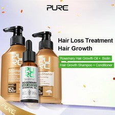 PURC Romero Aceite Cabello Marruecos Aceite de Argán Champú Acondicionador Set Queratina Cabello