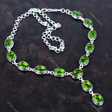 Collar de cumpleaños de agosto con cadena nueva de plata esterlina piedra peridoto oferta del día de la mujer