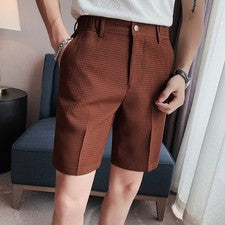 Pantalones Cortos Waffle para Hombre Verano Nuevos Pantalones Cuarto Delgados Informales Moda