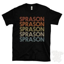 CAMISETA SPRASON ESTILO RETRO REPETIDO Hombre y Mujer Novedad Genial Nombre Regalo