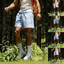 Pantalones Cortos Para Hombre Tie Dye Estilo Vintage Pierna Ancha Informales Verano Poliéster Pantalones Cortos