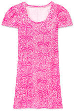 Vestido para mujer - Vestido de palma estampado - Mini vestido - Pequeño - Algodón - Rosa