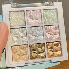 Paleta de sombras de ojos 9 tonos brillo escarcha copos de nieve