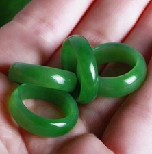 Anillo de jade verde natural genuino para mujeres y hombres Reiki Healing 6-13#
