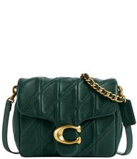 Bolso Bandolera Coach Times Square Tabby Acolchado Cuero Verde