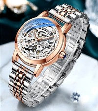 Reloj mecánico automático de negocios luminoso hueco para mujer CHENXI