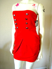 NUEVO CON ETIQUETAS FOREVER21 VESTIDO DE PUNTO ROJO MODA Y ELEGANTE ALGODÓN ELÁSTICO ROJO PARA MUJER TALLA:M