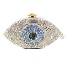 Bolsos de vestir de noche de lujo para mujer Evil Eye Diamond bolsas de cristal