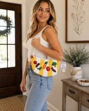 Bolso de Hombro a Rayas Vegetales Cuentas Cartera Viral Nuevo Lanzamiento Hecho en India Nuevo con Etiquetas