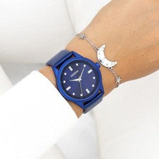 Oozoo Reloj De Pulsera Para Dama Timepieces Analógico De Cuero Azul UOC11288
