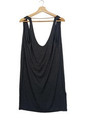 Vestido de cóctel H&M mini línea A escote en U negro talla 36