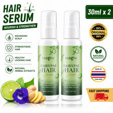 Suero para el cabello FairyPai 30 ml x2 hierbas tailandesas cuidado del cuero cabelludo nutrir el cabello de aspecto sal