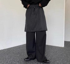 Para hombres Primavera Moda Punk Gótico Suelto Negro Vestido Pantalones Juveniles Pierna Ancha Pantalones