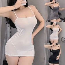 Moda Elegante Vestido Vestido Corto Mujer Tiras Ajustadas Ligero Strecher